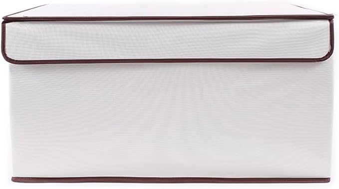 Great Useful Stuff G.U.S. Large Collapsible Toy Box | Toy Organizers, Storage bin, basket with Lid | Sturdy 600D Polyester Toy Chest | Durable, Storage Box for Kids’ Playroom | 30"x16"x16" (Ivory)