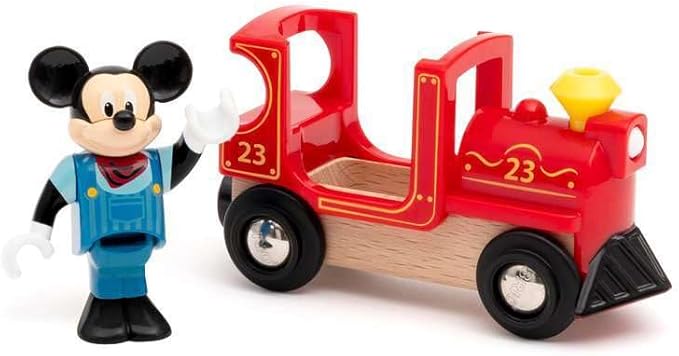 BRIO Disney Mickey Mouse & Engine Train Set - Perfect Toy for Kids Age 3 Years and Up | Multicolor | Compatible with All BRIO Railway Toys | Develops Important Skills | Child Safe