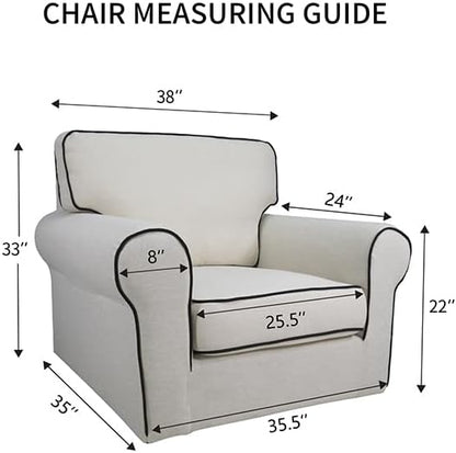 PureFit Reversible Quilted Sofa Cover, Water Resistant Slipcover Furniture Protector, Washable Couch Cover with Non Slip and Elastic Straps for Kids, Dogs, Pets (Chair, Light Gray/Light Gray)