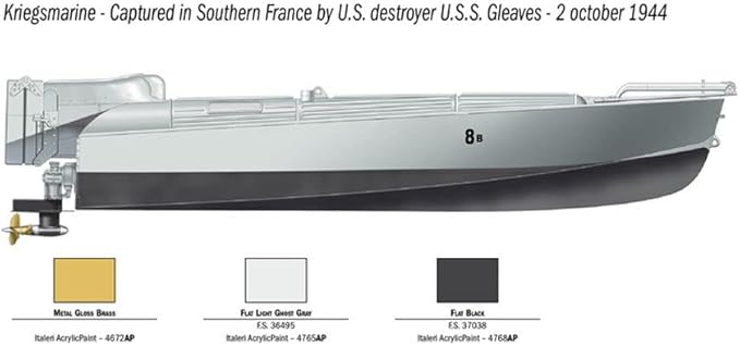 Italeri 5623 MTM Barchino with Crew, 1:35 Scale, Plastic Model Kit, Plastic Model Kit, Model Making, Grey, 01:35:00