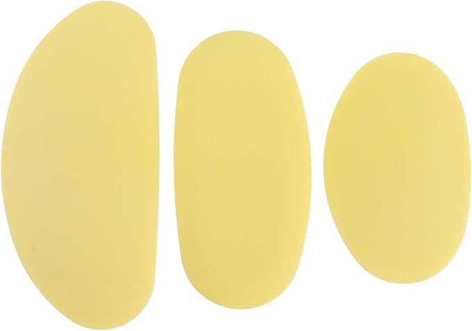 3Pcs Soft Rubber Rib for Pottery Clay, 3 Sizes Ceramic Sculpting Essential Tool for Pottery DIY Craft Work (Yellow)