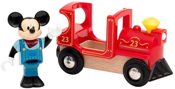 BRIO Disney Mickey Mouse & Engine Train Set - Perfect Toy for Kids Age 3 Years and Up | Multicolor | Compatible with All BRIO Railway Toys | Develops Important Skills | Child Safe