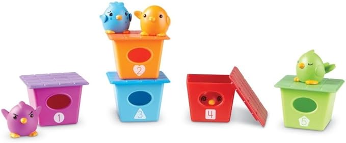 Learning Resources Peek-a-Bird Learning Buddies - 15 Pieces, Age 18 Months+ Toddler Learning Activities, Preschool Toys, Educational Toy for Color Teaching