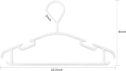 GoodtoU Kids Hangers 100 Pack Baby Hangers for Closet Toddler Hangers Plastic White Childrens Hangers Small Hangers 10.24inch