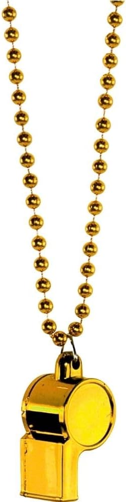 Amscan Whistle Bead Necklace Sports Noisemakers Accessory, Yellow, 36" Party Favors, 1