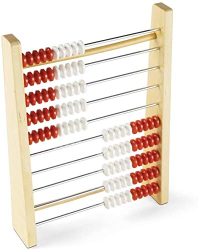 hand2mind 100 Bead Wooden Rekenrek, Abacus for Kids Math, Math Manipulatives Kindergarten, Counting Rack for Kids, Counters for Kids Math, Educational Toys for Elementary Kids (Set of 1)
