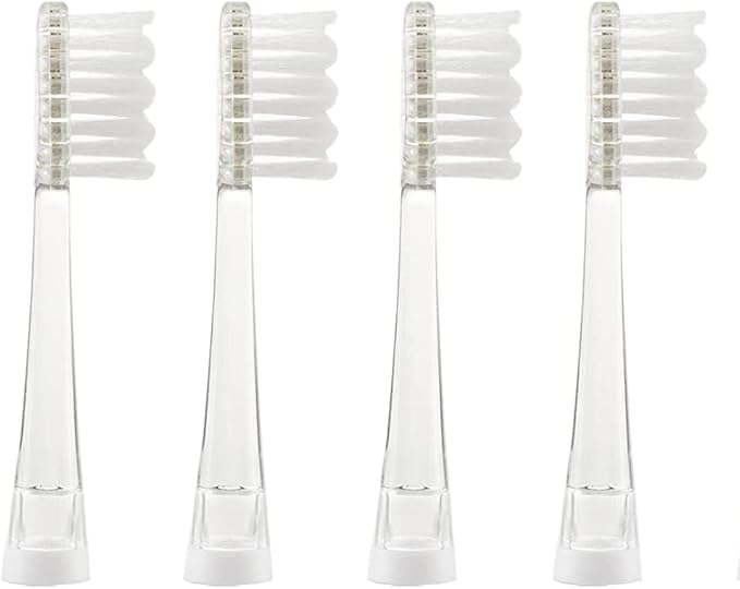 SEAGO Toothbrush Replacement Heads - SG977 SG513 - SEAGO Kids Toothbrushes Heads for Toddlers - Compatible with SEAGO Electric Toothbrushes Kids (White, 4-Pack) (White, 1 Count (Pack of 4))