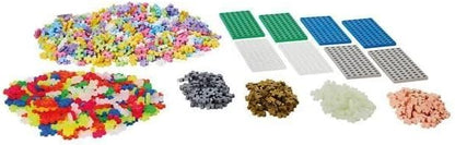 Plus-Plus - Learn to Build Super Set - Pastel Mix, 1,200 Pieces w/ 4 Baseplates - Construction Building Stem/Steam Toy, Interlocking Mini Puzzle Blocks for Kids