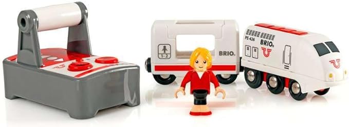 BRIO Remote Control Travel Train - Kids Toy with Light and Sound Features | Battery Operated | Compatible with Wooden Railway Tracks | Perfect for Toddlers Age 3+