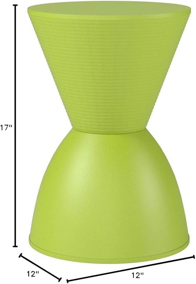 Modway Haste Contemporary Modern Hourglass Accent Stool in Green