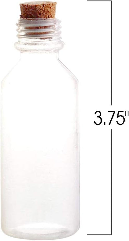 ArtCreativity Plastic Sand Art Bottles with Corks - Pack of 24-2oz Clear Containers for Sand Art, Message in a Bottle, Wedding Invitations, Fun Arts and Crafts Supplies for Kids - Sand not Included…