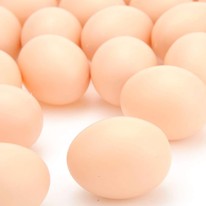 PowerTRC 30 Pcs Plastic Eggs Toys, Toy Food DIY Easter Eggs, Real-Life Size Faux Pretend Play Food Play Kitchen Accessories, Realistic Chicken Eggs