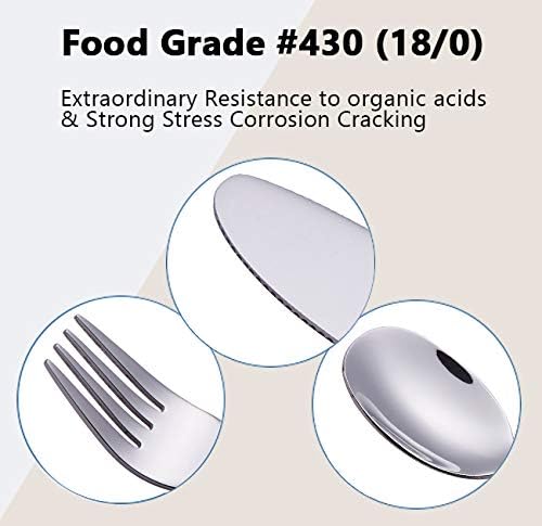 ANNOVA Children's Flatware Set - Stainless Steel Cutlery/Silverware - Safe Kids Toddler Utensils Lunch Box (Engraved Dog Cat Bunny) (Stainless Steel, 12 Forks & Spoon)