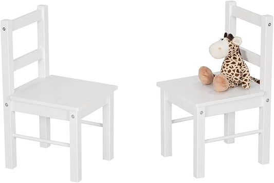 UTEX Child's Wooden Chair Pair for Play or Activity, Set of 2, White …