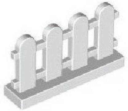 Lego Building Accessories 1 x 4 x 2 White Picket Fence, Bulk - 50 Pieces per Package