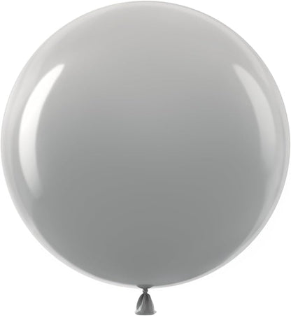 Bezente Gray Giant Balloons 36 Inch - 8 Pack Jumbo Balloons Large Round Pastel Gray Latex Balloons for Birthday Bridal Shower Wedding Anniversary Party Decorations
