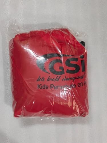GSi Kids Play Parachute Rainbow Parachute Toy Tent Game for Children Gymnastics Cooperative Play and Outdoor Playground Activities (16 Feet)
