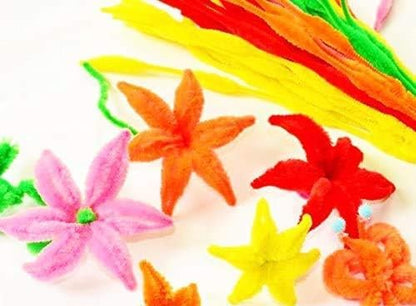 Pack of 100 Pipe Cleaners Fuzzy Bumpy Chenille Stems for Creative Handmade DIY Art Craft (Blackish Green)