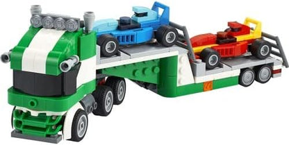 LEGO 31113 Creator 3-in-1 Racing Car Transporter Construction Game Truck with Trailer, Crane and Tug, Gift Idea for Children