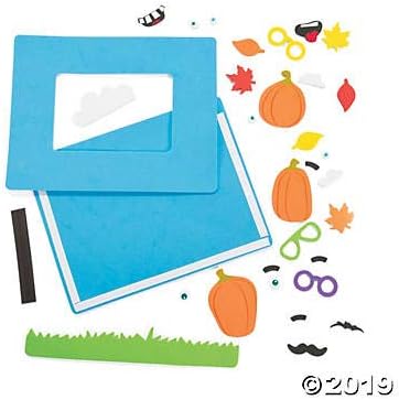 Funny Face Pumpkin Photo Frame Craft Kit - 12 - Crafts for Kids and Fun Home Activities