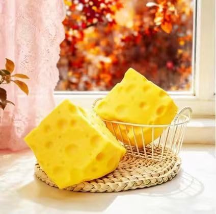 Yellow Cheese Squeeze Toy,Soft Novelty ,, Theme Cheese Cubes Squishy ,Suitable for All Ages 1.97 inches (Small)