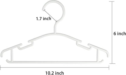 Kids Hangers 60 Pack White Plastic Baby Hangers, Toddler Hangers for Infant Child Clothing