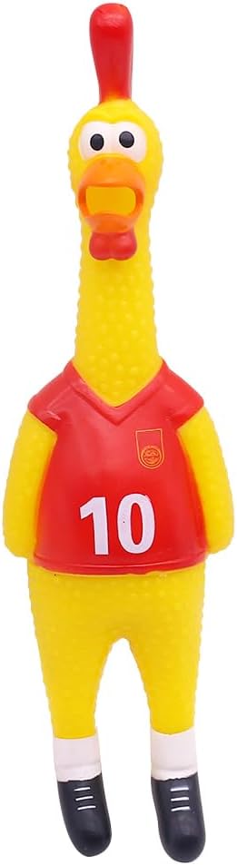 POPLAY 14inch Rubber Chicken Grade Latex Squeeze Chicken Prank Novelty Pet Toys for All Age Groups Gift for Children Family Dogs