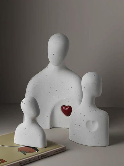 3 Pcs Loving family Silicone Resin Mold Abstract Sculptures Figurines Decoration Office Desk Articles mom dad and kid plaster statue Silicone Casting Molds for Gifts, 3D DIY Making Home Display Crafts