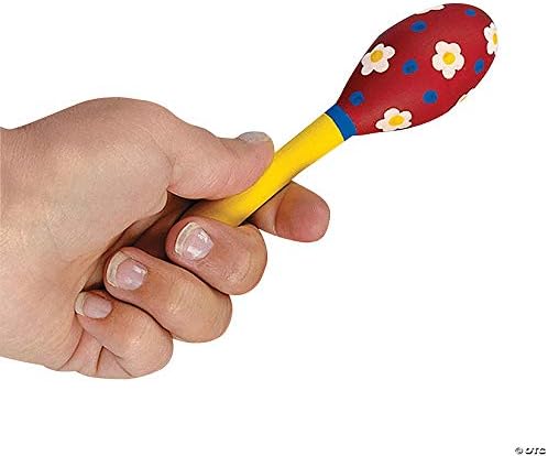 Fun Express DIY Plastic Maracas - Bulk 24 Pack - Paint it Yourself Crafts for Kids