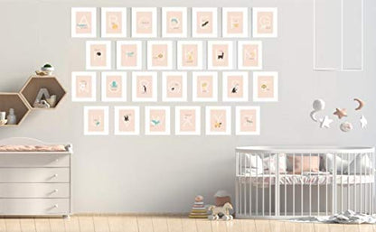 English Alphabet Flash Cards, Set of 26 (5" x 7") Cards with Animal Prints to Inspire ABC Learning for Toddlers. A Classroom Must Haves. Best for Preschool Learning Activities or Alphabet Wall Chart