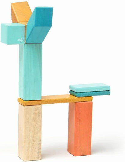 42 Piece Tegu Magnetic Wooden Block Set, Sunset, 1-99 years old