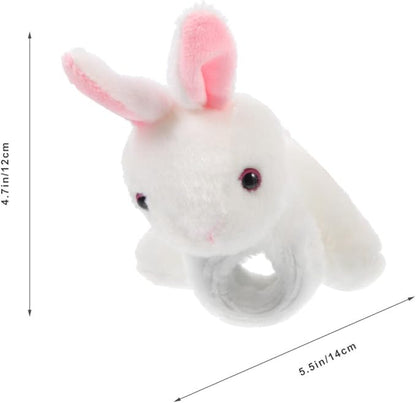 Abaodam Animal Slap Bracelet Rabbit Slap Bracelet Plush Bunny Stuffed Animal Hugger Snap Wristband for Kids Birthday Party
