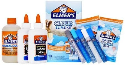 Elmer’s Cloud Slime Kit Slime Supplies Include Elmer’s White School Glue, Elmer’s Glitter Glue Pens, Magical Cloud Dust, Elmer's Magical Liquid Slime Activator, 10 Count