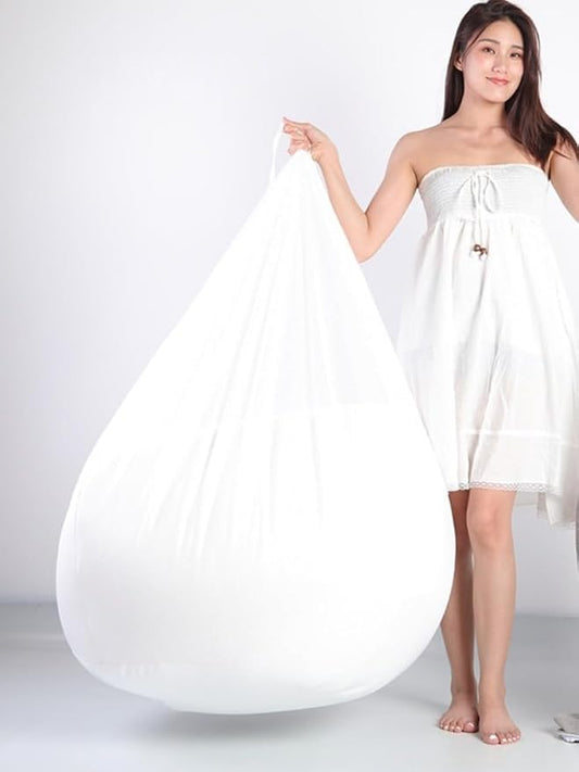 Inner Liner Cover for Giant Bean Bag Chairs, Liner Sleeve for Adults Kids Teens Without Filling, Living Room Bedroom Round Lazy Sofa Chair Inner Liner Cover,Cover Only (No Filler),3Ft, White