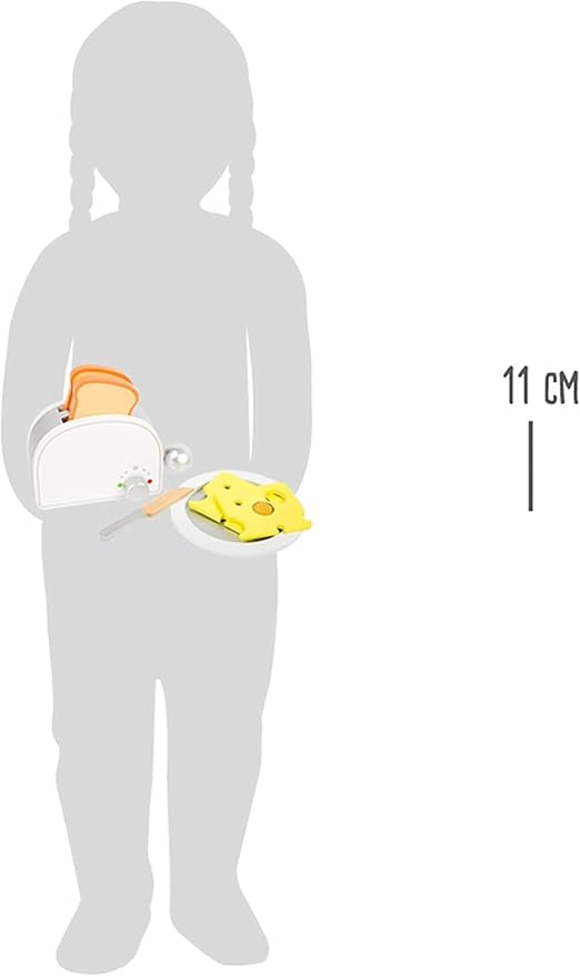 Small Foot Wooden Toys Breakfast Set Including Toaster, Toast and Much More a Complete playset for Play Kitchens Designed for Children Ages 3+, Multi (10594)