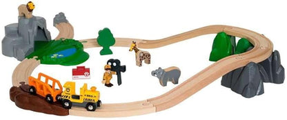 BRIO World 33960 - Safari Adventure Set - 26 Piece FSC-Certified Wooden Toy Train Set for Kids Ages 3 and Up | Imaginative Play | Educational | Compatible Railway Systems