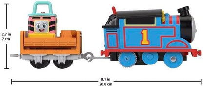Thomas & Friends Motorized Toy Train Set Fix 'em Up Friends with Carly the Crane, Sandy the Rail Speeder & Thomas for Preschool Kids Ages 3+ Years