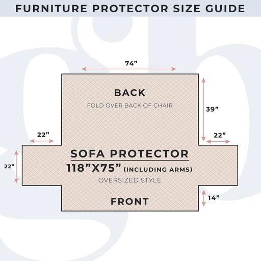 Medallion Stitched Solid Furniture Protector Stain Resistant Durable Furniture Protector Elenor Collection (Sofa, Wine/Light Grey)