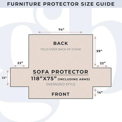 Medallion Stitched Solid Furniture Protector Stain Resistant Durable Furniture Protector Elenor Collection (Sofa, Wine/Light Grey)