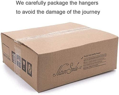 Nature Smile 11.8'' Kids Baby Toddler Children Solid Wooden Pants Hangers,Wood Skirts Hangers,Trousers Bottom Hangers with 2-Adjustable Clips Anti-Rust Hook Pack of 10 (White)