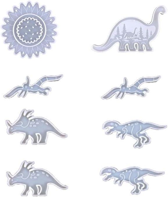 DIY Dinosaur Wind Chime Resin Mold Set, 33-Piece Kit with T-Rex and Triceratops Designs, Dinosaur Wind Chime Making Tools, Bedroom and Living Room Decorations, epoxy Resin Silicone molds