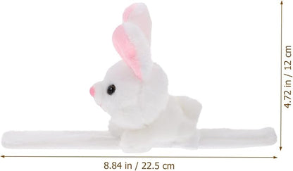Animals Slap Bracelet Rabbit Slap Bracelet Plush Stuffed Animal Hugger Snap Wristband Plush Rabbit Toy for Kids Party Favors