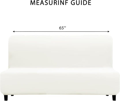 PureFit 100% Dual Waterproof Futon Cover, Waterproof Couch Cover for Futon - Stretch Non Slip Fleece Sofa Covers Washable, Leakproof Furniture Protector for Kids, Pets, Dog (Futon, Beige)