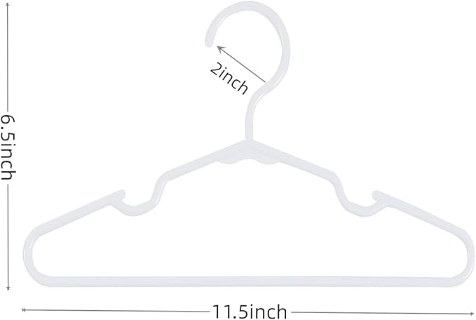 50 pcs White Baby Nursery Closet Hangers,Non-Slip Laundry Infant Pant Hanger for Newborn Clothes,Ultra-Thin Child Coat Hanger for Girl Boy Toddler Kid