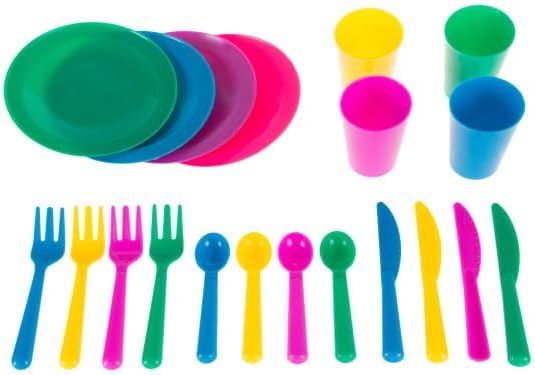 Hey! Play! Kids Play Dish Set, 27 Piece Tableware Dish Set with Dish Drainer – for Kitchen Playset and Pretend Food, Toys for Boys and Girls