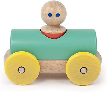 3 Piece Tegu Magnetic Racer Building Block Set, Teal Big Top