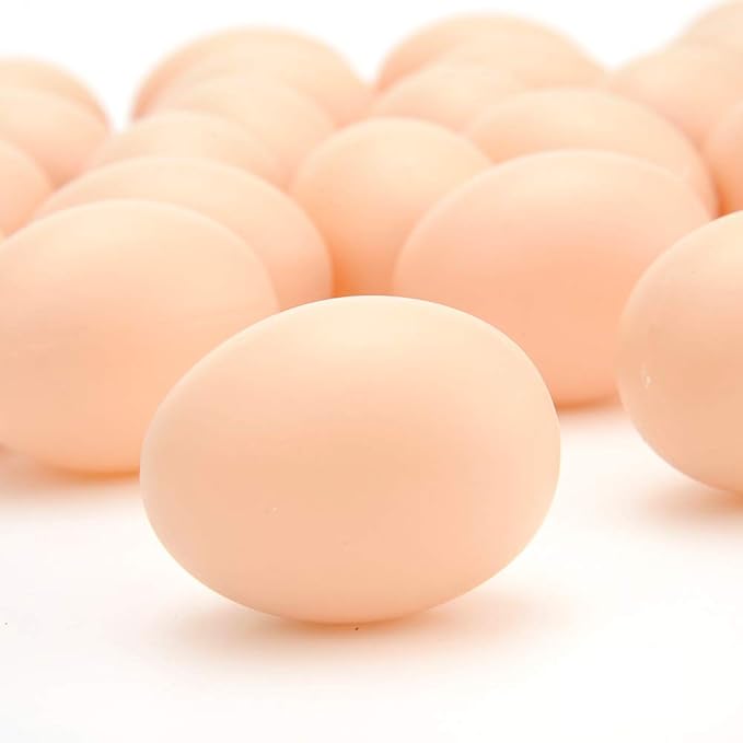 PowerTRC 30 Pcs Plastic Eggs Toys, Toy Food DIY Easter Eggs, Real-Life Size Faux Pretend Play Food Play Kitchen Accessories, Realistic Chicken Eggs
