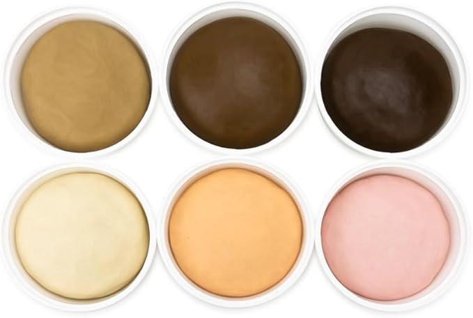 Hygloss Soft Modeling Play Dough - 6 Assorted Color Playdough - Multicultural Skin Tones - 5 lb. Each - Reusable Container, Ideal for Art Projects & Classroom Activities