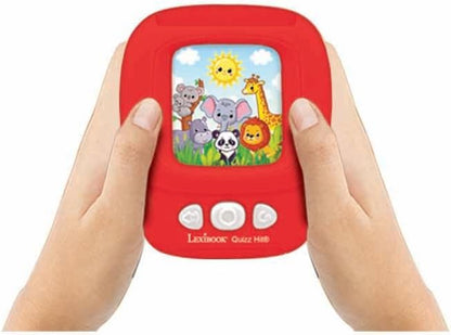 LEXiBOOK, Bilingual Interactive Card Reader, Spanish/English, 150 Double Sided Cards, Educational Quiz & flashcard Machine, Red, JCR10i2