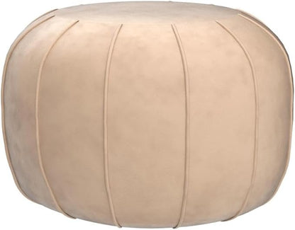 Louis Donné Pouf Ottoman Cover, Unstuffed Round Ottoman for Storage Solution, Supersoft Handmade Moroccan Decor Foot Rest, Footstool, Pouffe Seat for Balcony, Faux Leather Floor Chair, ONLY Cover